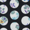 Black Polka Dotted Floral Printed Stretch Cotton Sateen - Detail | Mood Fabrics