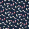 Navy Birds Printed on a Cotton Sateen | Mood Fabrics