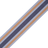 Italian Yellow/Navy/Gray Striped Stretch Grosgrain Ribbon - 2 | Mood Fabrics