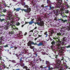 Purple Abstract Floral Digitally Printed Polyester Mikado/Twill | Mood Fabrics