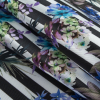 Digitally Printed Flowers and Stripes on a Premium Mikado/Twill - Folded | Mood Fabrics