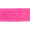 Italian Pink Geometric Embossed Double Knit Trim - 1 - Detail | Mood Fabrics