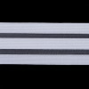 Italian White Elastic Trim w/ Sheer Stripes - 2 - Detail | Mood Fabrics