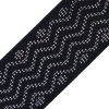 Italian Black and Metallic Silver Elastic Trim - Detail | Mood Fabrics