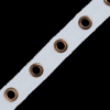 Italian White Tape with Gold Grommets - 0.75 - Detail | Mood Fabrics