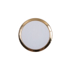 Italian White and Gold Plastic Shank-Back Button - 30L/19mm | Mood Fabrics