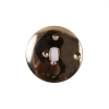 Italian White and Gold Plastic Shank-Back Button - 36L/23mm - Detail | Mood Fabrics