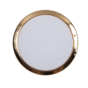 Italian White and Gold Plastic Shank-Back Button - 44L/28mm | Mood Fabrics