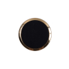 Italian Black and Gold Plastic Shank-Back Button - 30L/19mm | Mood Fabrics