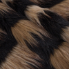 Brown and Black Striped Faux Fur - Folded | Mood Fabrics