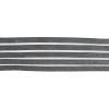 Italian Metallic Silver Elastic Trim with Sheer Stripes - 3.5 | Mood Fabrics