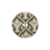 Italian Cypress Green Damask Printed Button - 36L/22mm | Mood Fabrics