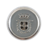 Italian Gray and Silver Crest Metal Button - 44L/28mm | Mood Fabrics