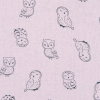 Peony and Black Owl Printed Cotton Voile - Detail | Mood Fabrics