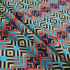 Tigerlily and River Blue Geometric Cotton Poplin - Folded | Mood Fabrics