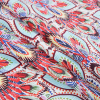 Fiery Red and Blue Atoll Printed Stretch Cotton Poplin - Folded | Mood Fabrics