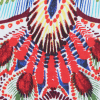 Fiery Red and Blue Atoll Printed Stretch Cotton Poplin - Detail | Mood Fabrics