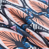 Papaya Punch and Delft Blue Stretch Cotton Poplin Print - Folded | Mood Fabrics