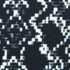 Black and Winter White Abstract Printed Stretch Cotton Sateen - Detail | Mood Fabrics
