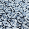 True Navy and White Python Printed Stretch Cotton Sateen - Folded | Mood Fabrics