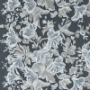 White and Pale Gold 3D Floral Embroidered Lace on a White Netting | Mood Fabrics
