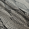 British Noir Jacquard with Striped Leafy Impression - Folded | Mood Fabrics