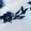 Radiant Navy 3D Floral Embroidered Tulle with Beads and Sequins - Detail | Mood Fabrics