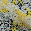 White and Yellow Floral Embroidered Guipure Lace - Folded | Mood Fabrics
