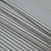 Graphite and Beige Ticking Striped Cotton Twill - Folded | Mood Fabrics