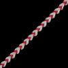 Red and White Two-Tone Braided Trim - 0.25 - Detail | Mood Fabrics