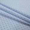 Blue and White Tattersall Checkered Shirting with Shield Polka Dots - Folded | Mood Fabrics