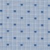 Blue and White Tattersall Checkered Shirting with Shield Polka Dots - Detail | Mood Fabrics