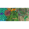 Green, Baja Blue and Orange Mandalas and Leaves Printed Polyester Chenille - Full | Mood Fabrics