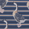 European Blue Swan Printed Cotton Poplin | Mood Fabrics