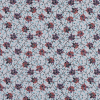 European Red and Angel Blue Floral and Feathered Cotton Poplin | Mood Fabrics