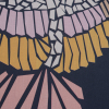 European Navy and Pink Geometric Crane Cotton Poplin - Detail | Mood Fabrics