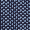 Blue and Navy Floral Combed Cotton Poplin - Detail | Mood Fabrics