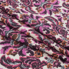 Magenta Haze, Orange and Gray Damask Stretch Cotton Poplin - Folded | Mood Fabrics
