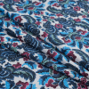 Bijou Blue, Red and Green Damask Stretch Cotton Poplin - Folded | Mood Fabrics