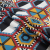 Red, Yellow and Blue Geometric Stretch Cotton Poplin - Folded | Mood Fabrics