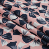 Pink and Navy Floral Cotton Sateen - Folded | Mood Fabrics
