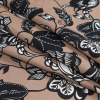 Dark Taupe Floral Cotton Sateen - Folded | Mood Fabrics