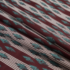 Oxblood and Jade Geometric Stretch Cotton Sateen - Folded | Mood Fabrics