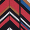 Red, Brown and Blue Chevron Stretch Cotton Sateen - Detail | Mood Fabrics