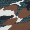 Brown and Blue Spruce Camouflage Stretch Cotton Sateen - Detail | Mood Fabrics