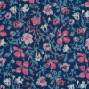 Pink and Navy Floral Cotton Voile - Detail | Mood Fabrics
