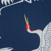 White, Red and Navy Crane Printed Cotton Voile - Detail | Mood Fabrics