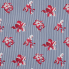 Red and Blue Floral Striped Cotton Poplin | Mood Fabrics