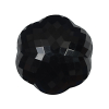 Italian Black Floral Beveled Shank Back Button - 48L/30mm | Mood Fabrics