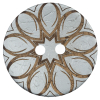 Italian Metallic Silver Floral Coconut Button - 64L/40mm | Mood Fabrics